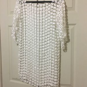 AKIRA elbow length sheer patterned Midi dress